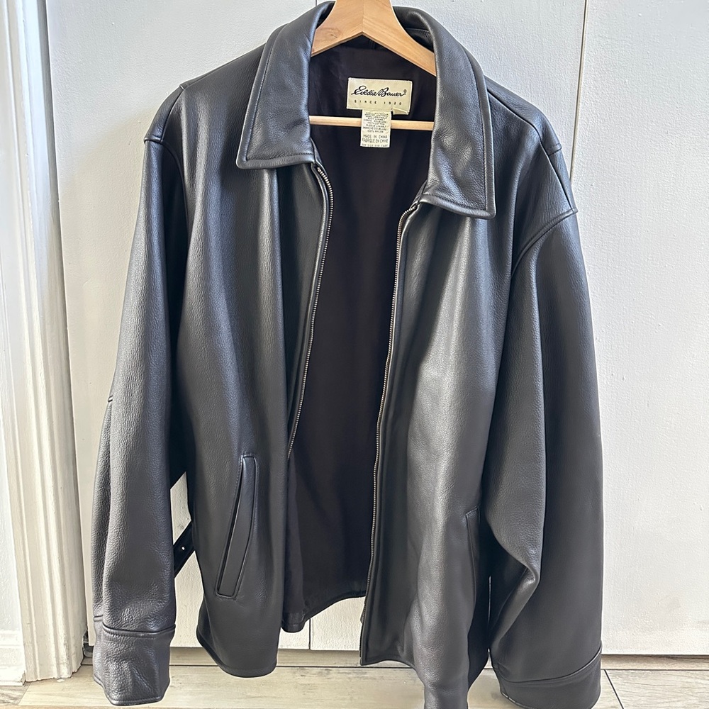 Vintage Eddie Bauer Dark Brown Leather Jacket
